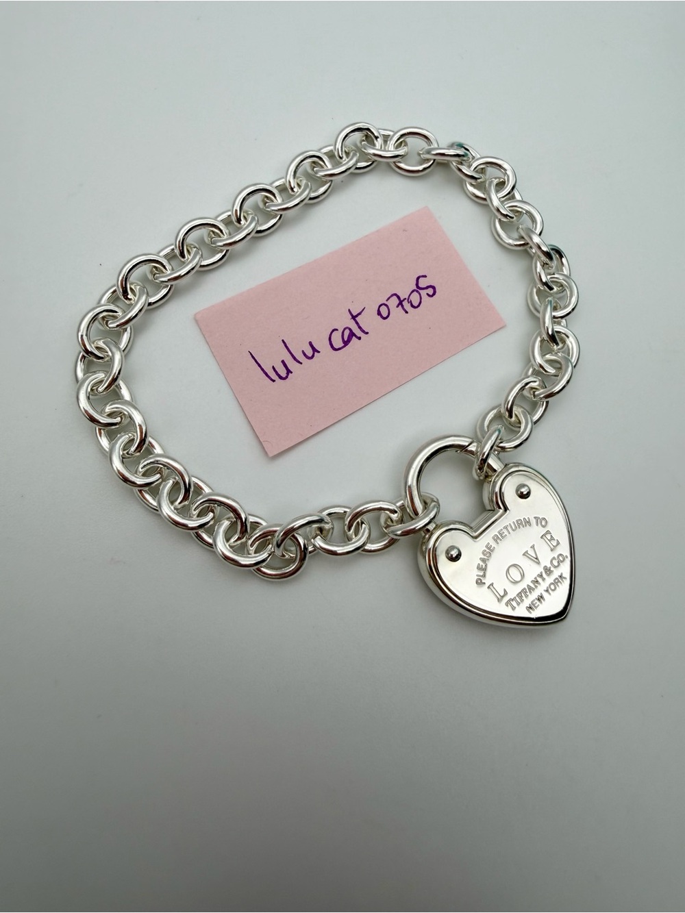 Tiffany & Co. New approx 8.25” return to love lock bracelet in sterling silver